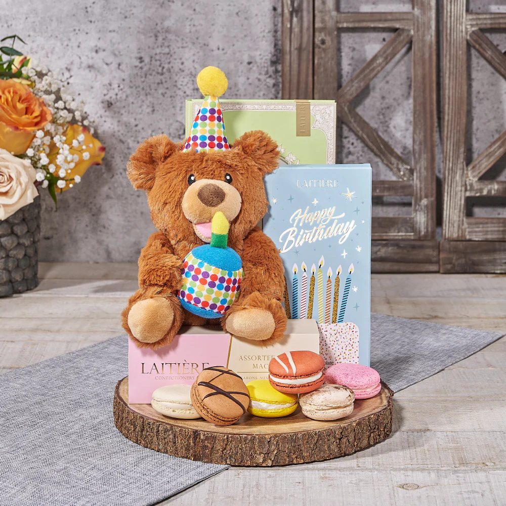 A Bear-y Sweet Macaron Birthday Gift