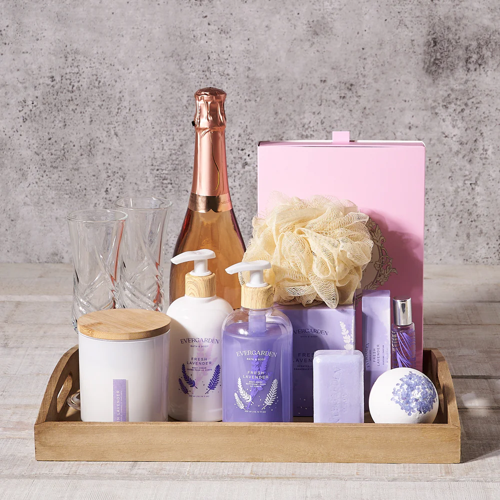 A Divine Comforts Spa & Champagne Gift Tray