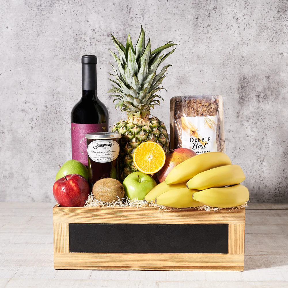 Luscious Fruit Delight & Wine Gift Set