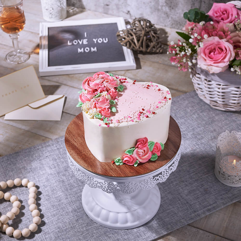 Mother’s Day Vanilla Raspberry Blossom Cake