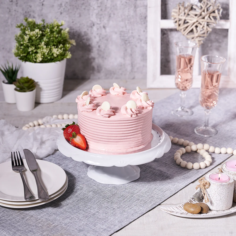Vanilla Cake with Strawberry Buttercream